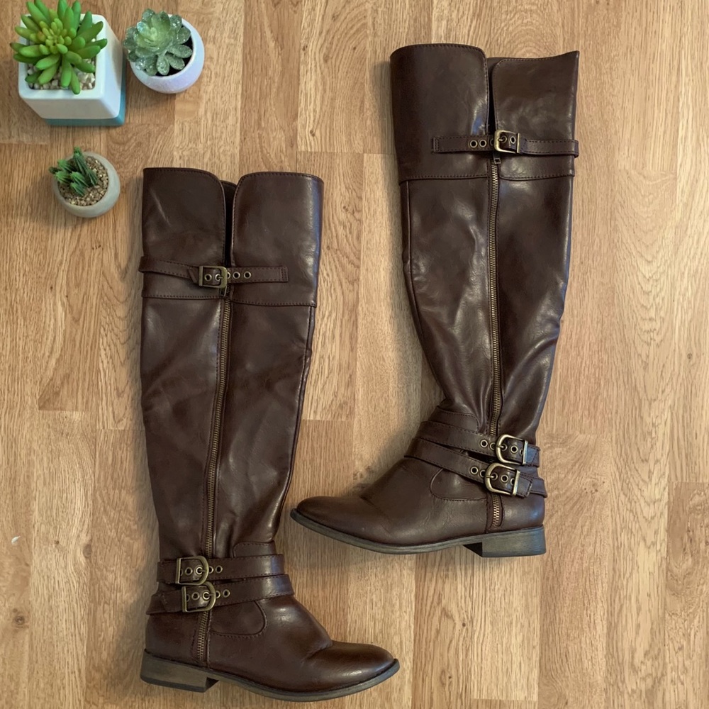 Mossimo Beverly brown OTK riding boots size 7